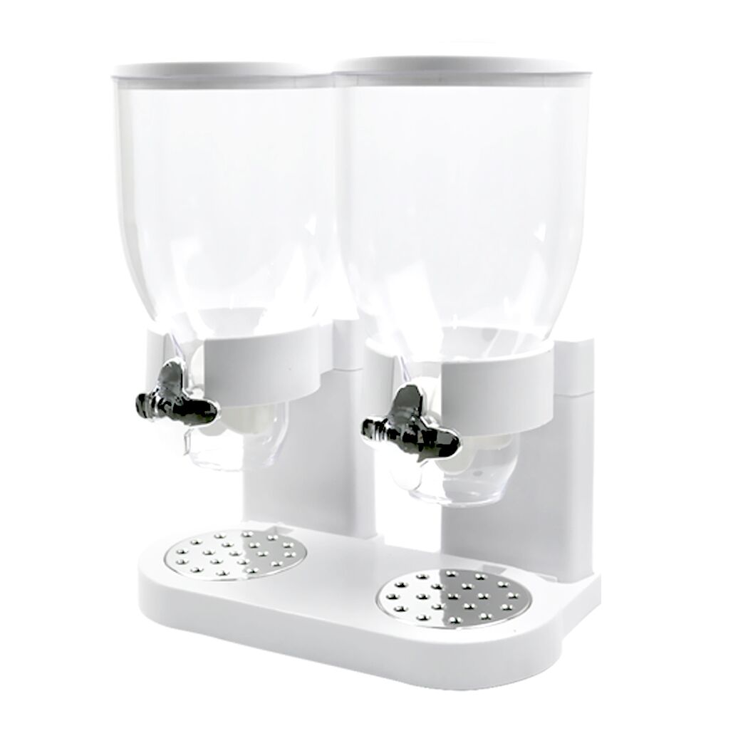 TOQUE Double Cereal Dispenser Dry Food White