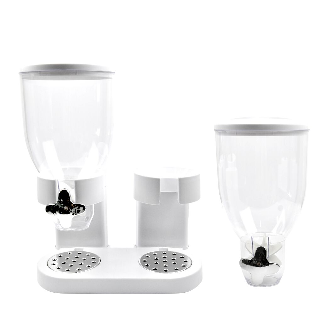 TOQUE Double Cereal Dispenser Dry Food White - Image 6
