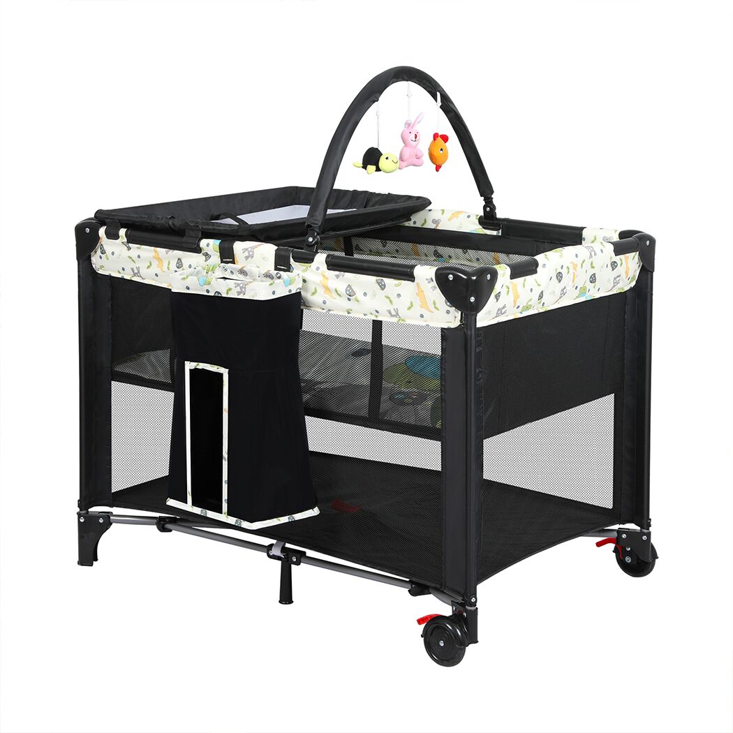 BoPeep Baby Cot Bed Crib Portable Bassinet Black