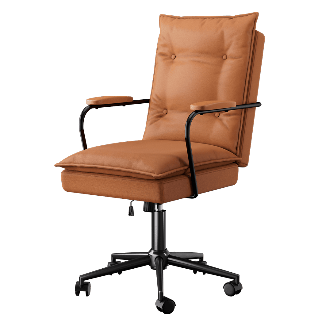 LEVEDE Ergonomic Office Chair Computer PU Brown - Image 9