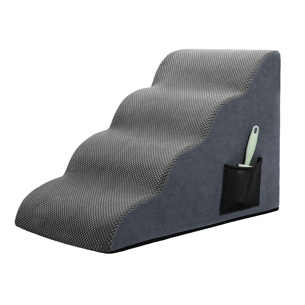 Pawz 4 Steps Pet Stairs Dog Ramp High Density Foam Grey - Image 9