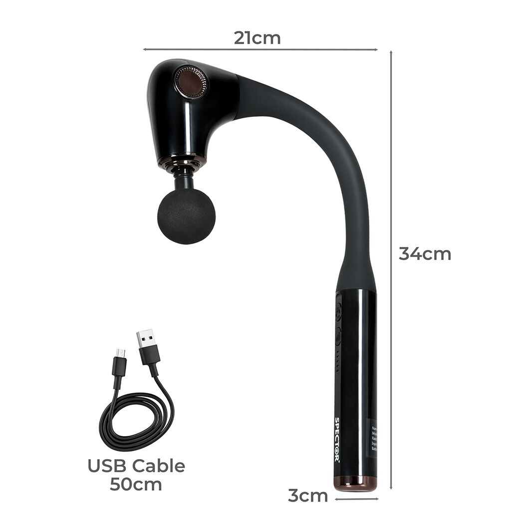 Spector Extended Handle Massage Gun Black - Image 3