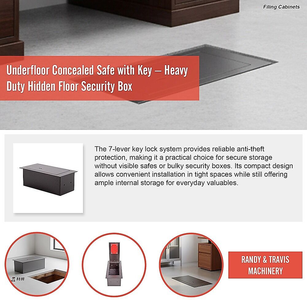 Underfloor Concealed Safe with Key – Heavy Duty Hidden Floor Security Box - Image 10