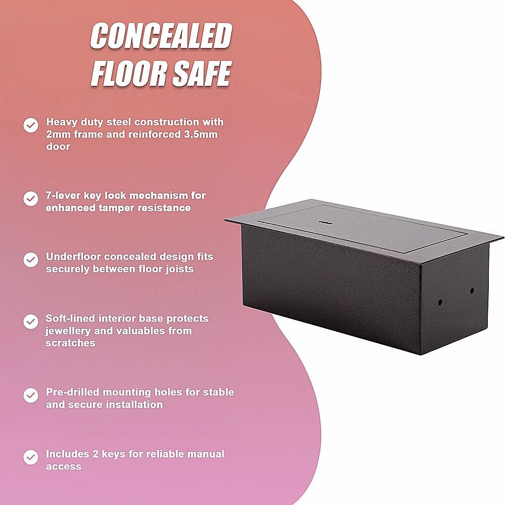 Underfloor Concealed Safe with Key – Heavy Duty Hidden Floor Security Box - Image 11