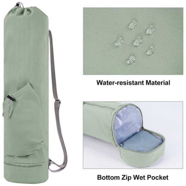 Green Yoga Mat Bag Yoga Accessories Pilates Bag Fitness Bag Yoga Essentials Durable - Image 2