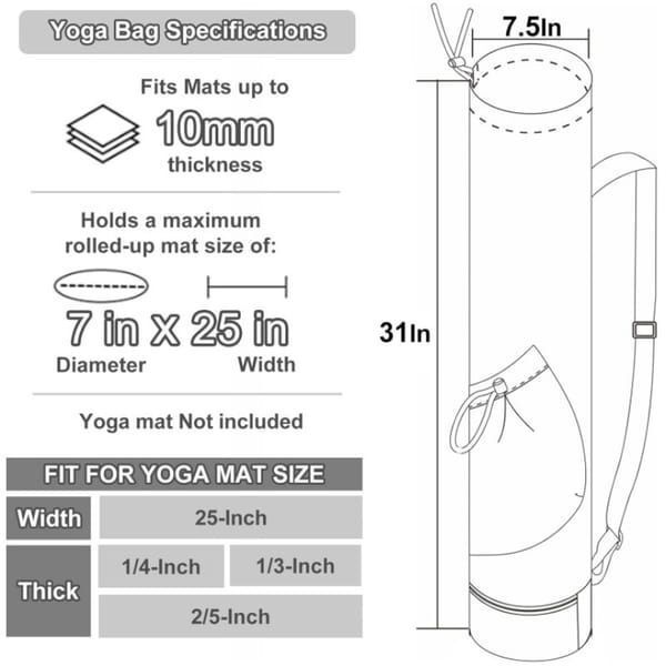Green Yoga Mat Bag Yoga Accessories Pilates Bag Fitness Bag Yoga Essentials Durable - Image 4