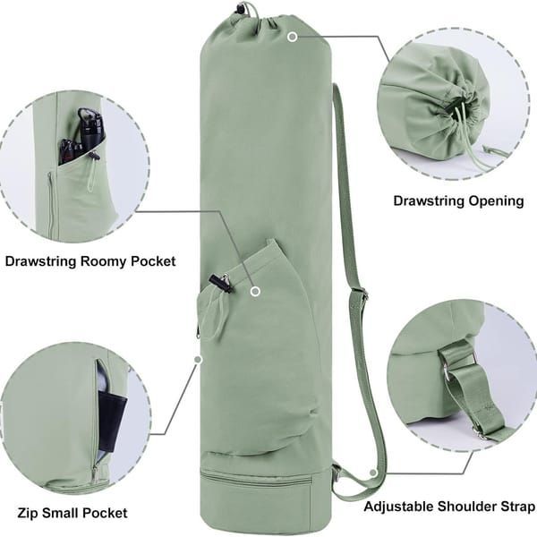 Beige Black Beige Yoga Mat Bag Yoga Mat Carrier Pilates Bag Fitness Accessory Yoga - Image 3