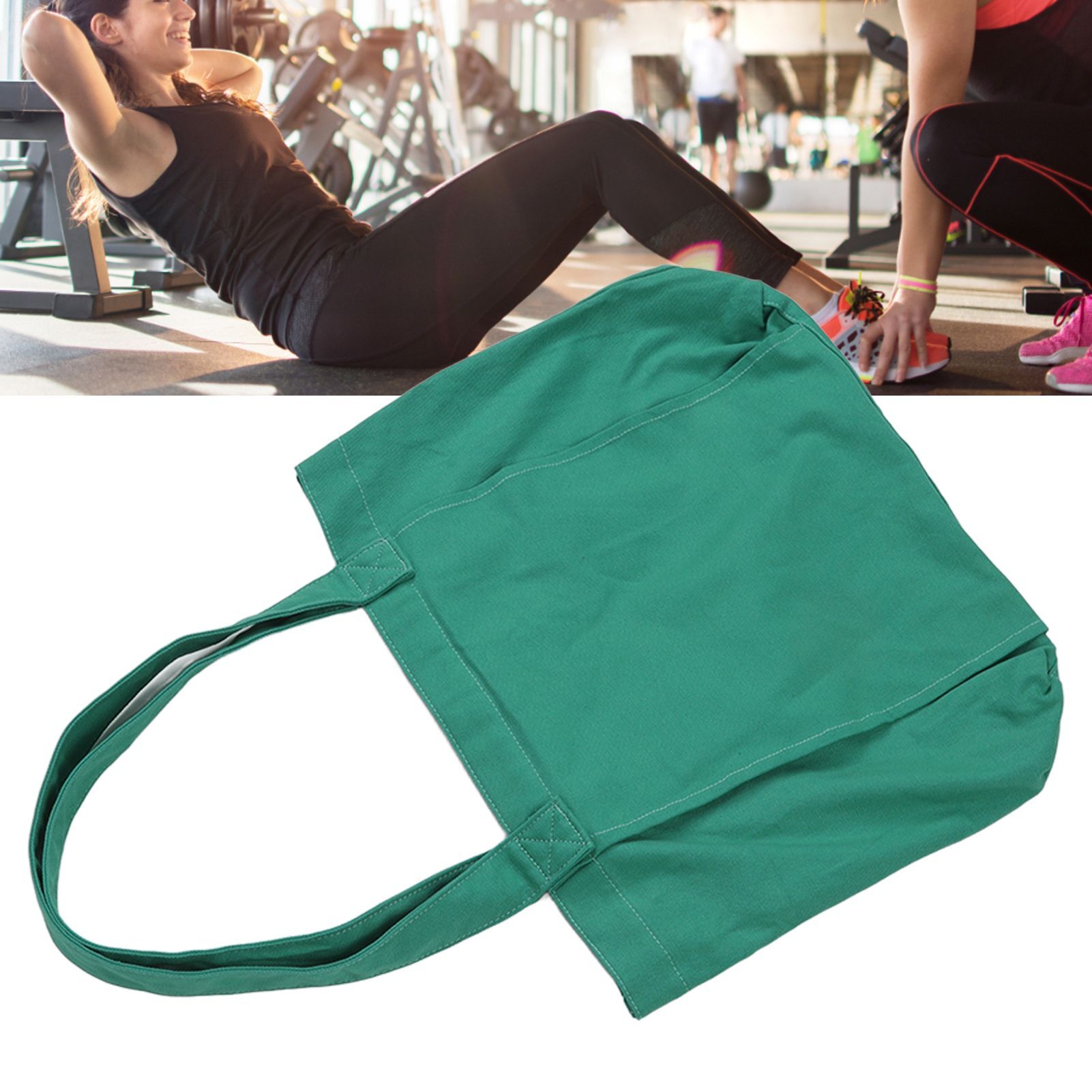 Yoga Tote Bag Large Capacity Portable Yoga Mat Carrier for Office Workout Travel Beach Gym Green - Image 12