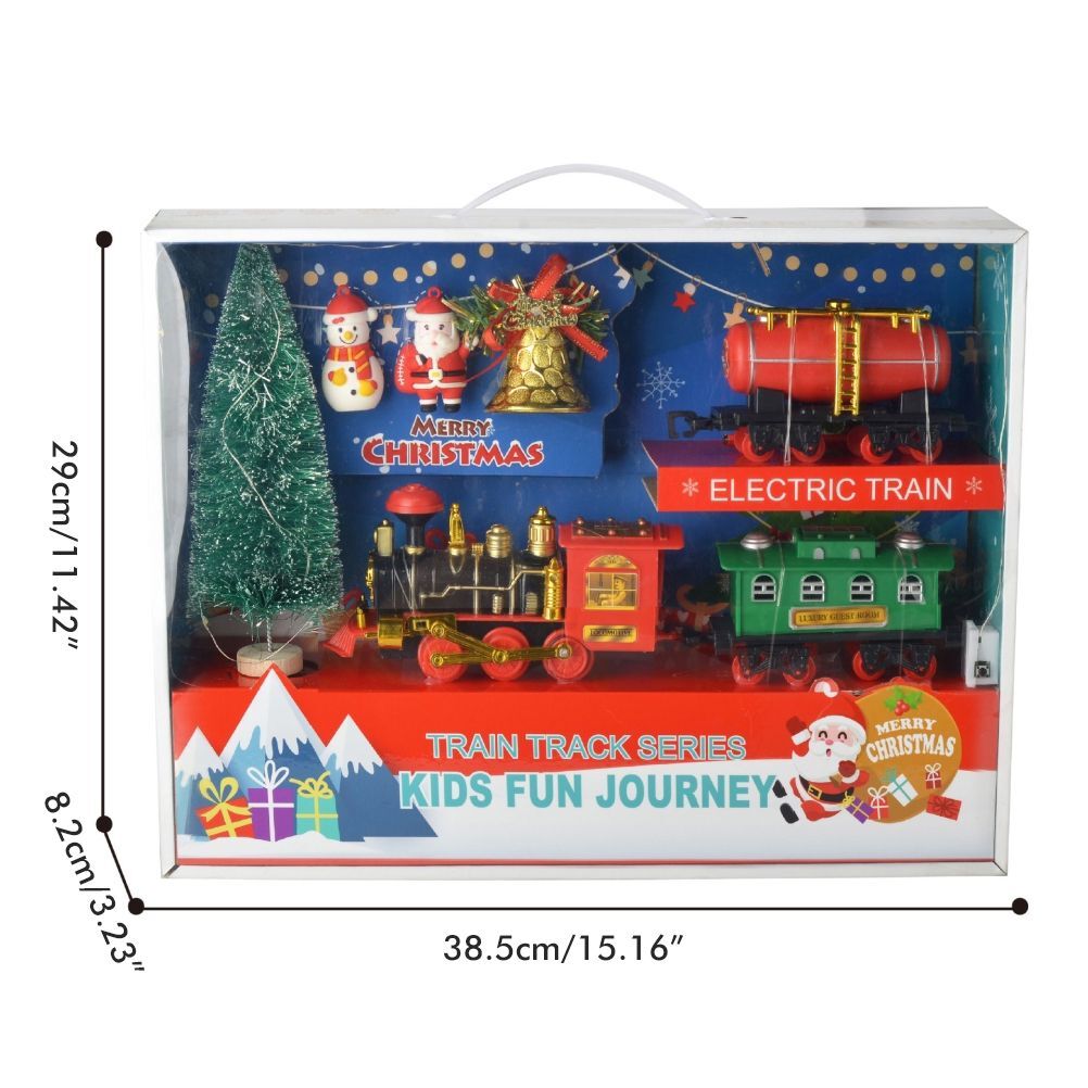Christmas Train Set Electric Train with Lights and Music Railway Tracks Set Battery Operated Tracks Playset Christmas Gift for Kids - Image 2