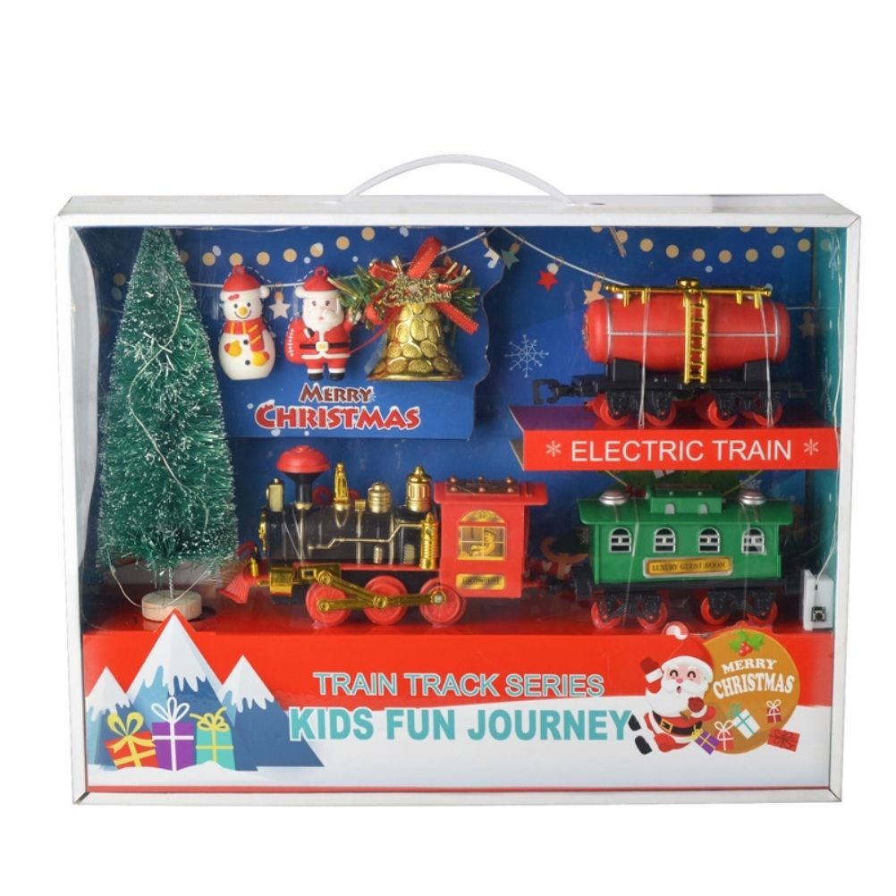 Christmas Train Set Electric Train with Lights and Music Railway Tracks Set Battery Operated Tracks Playset Christmas Gift for Kids - Image 4