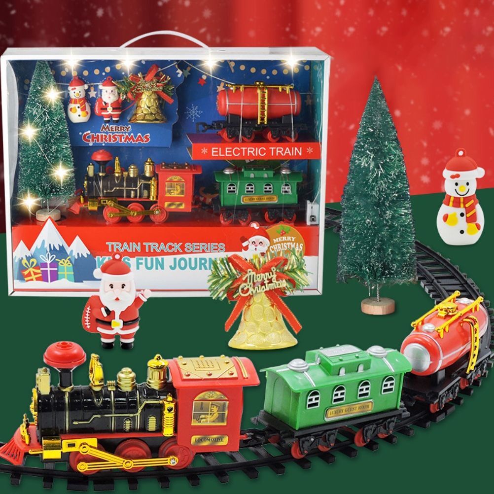 Christmas Train Set Electric Train with Lights and Music Railway Tracks Set Battery Operated Tracks Playset Christmas Gift for Kids - Image 7