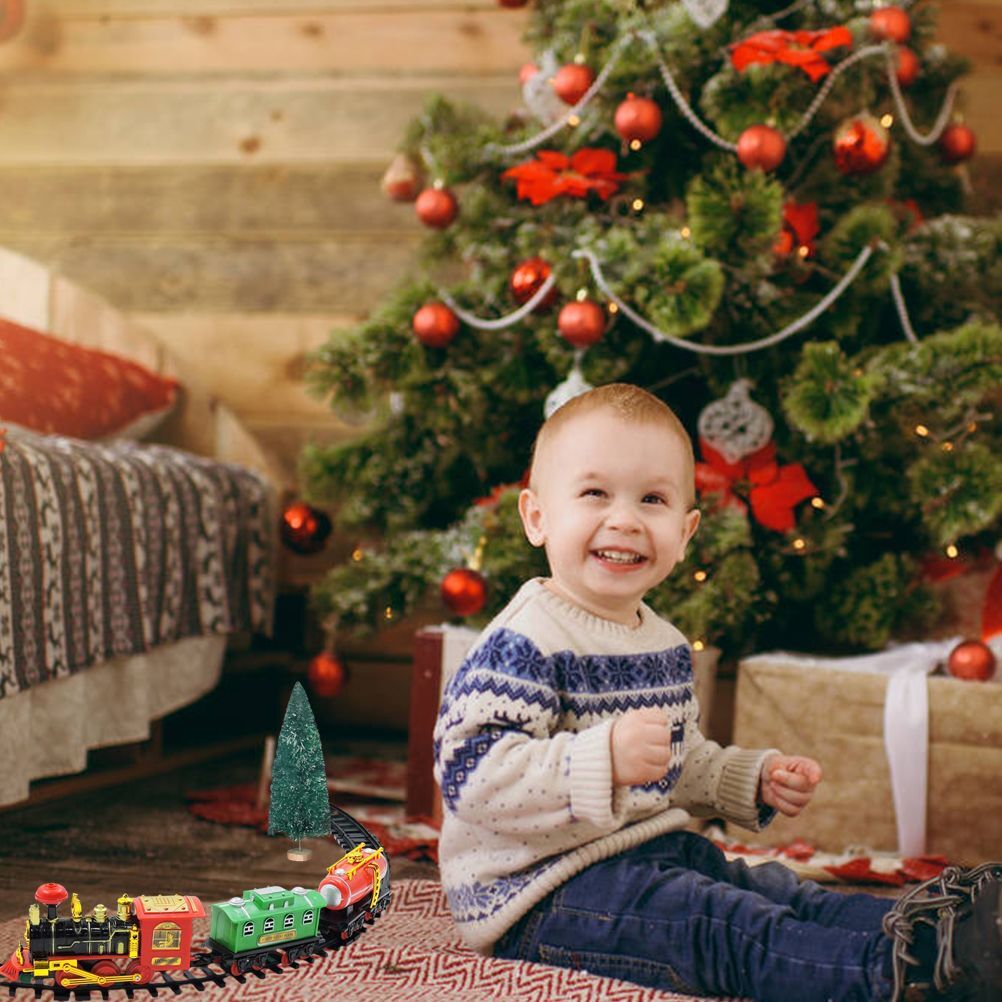 Christmas Train Set Electric Train with Lights and Music Railway Tracks Set Battery Operated Tracks Playset Christmas Gift for Kids - Image 9