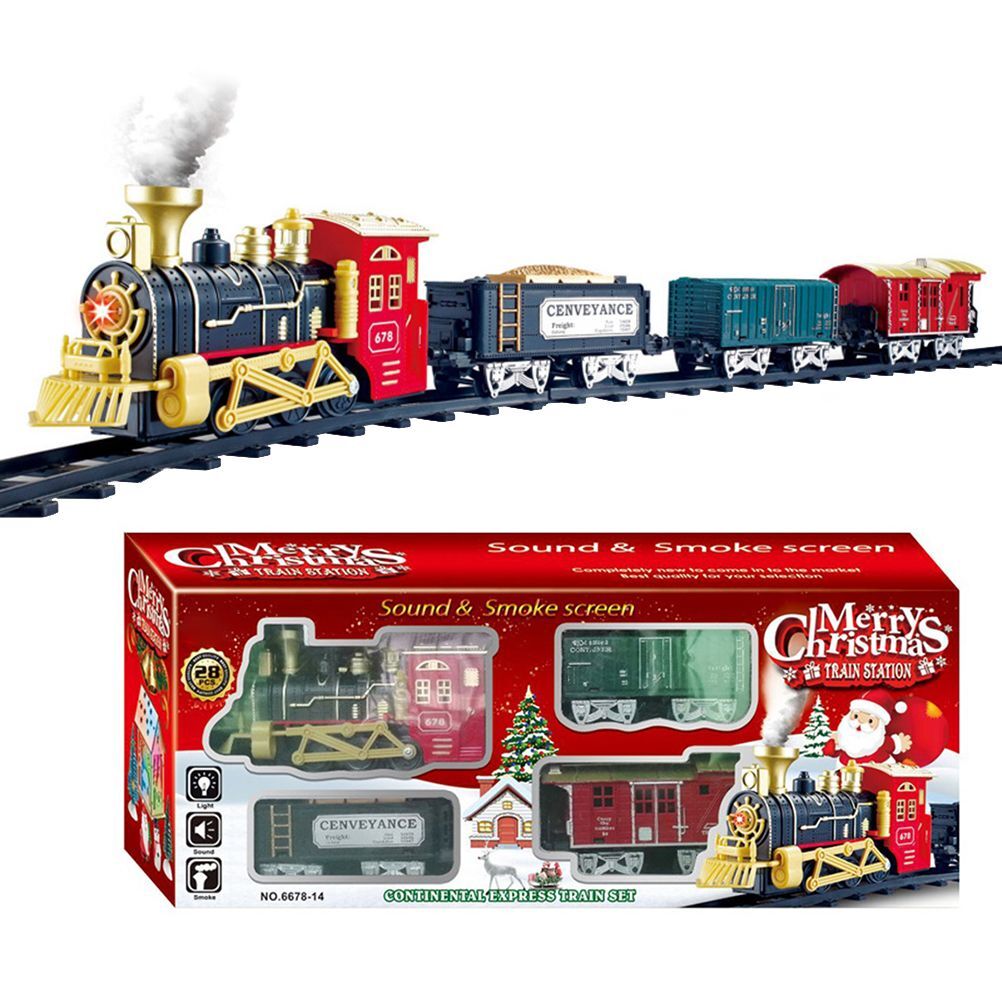 Christmas Train Set Electric Steam Locomotive Train with Lights Music Battery Operated Tracks Playset Christmas Gift for Kids Boys Girls - Image 4