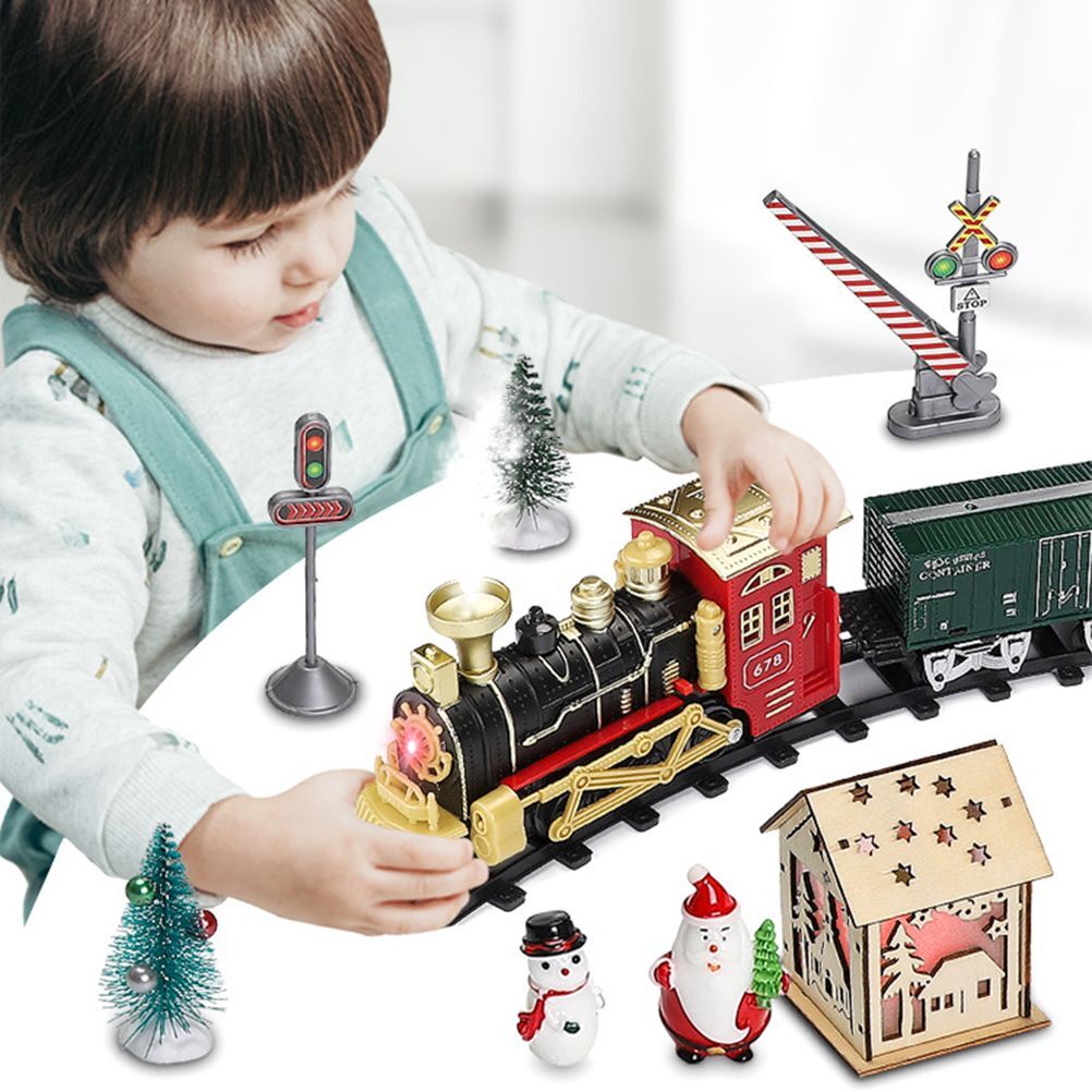 Christmas Train Set Electric Steam Locomotive Train with Lights Music Battery Operated Tracks Playset Christmas Gift for Kids Boys Girls - Image 7