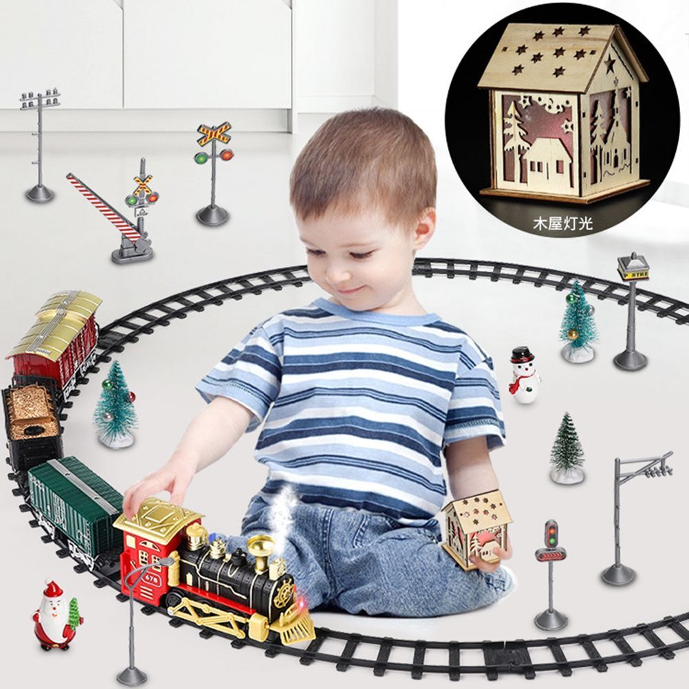 Christmas Train Set Electric Steam Locomotive Train with Lights Music Battery Operated Tracks Playset Christmas Gift for Kids Boys Girls - Image 8