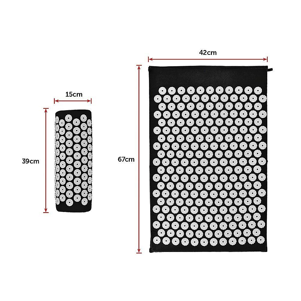 Massage Acupressure Yoga Mat With Pillow Sit Mats Cut Pain Stress Soreness - Image 9