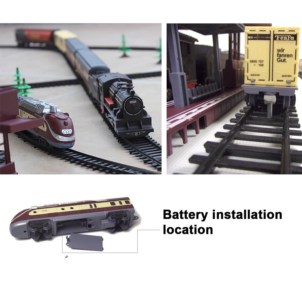 Electric Modern Toy Train Set Vehicle Rail Track Carriages With sound and lighting Kids - Image 2