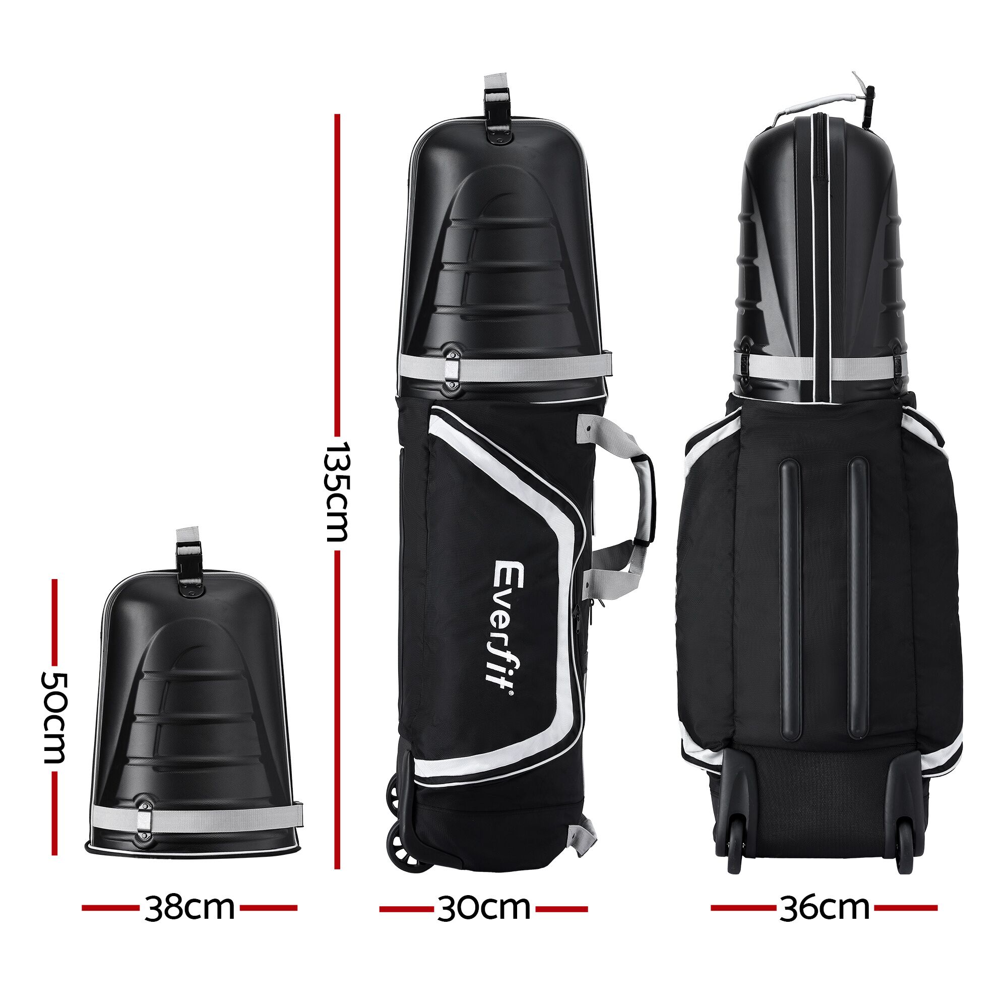 Everfit Golf Travel Bags for Airlines with Wheels Golf Clubs Hard Case Foldable - Image 2
