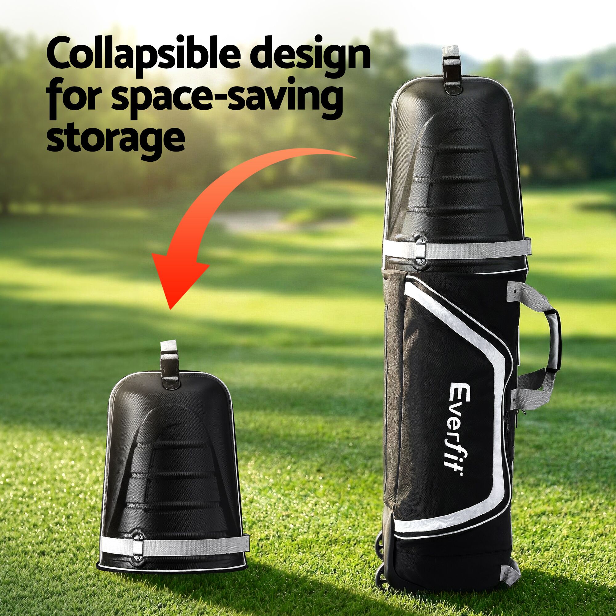 Everfit Golf Travel Bags for Airlines with Wheels Golf Clubs Hard Case Foldable - Image 6