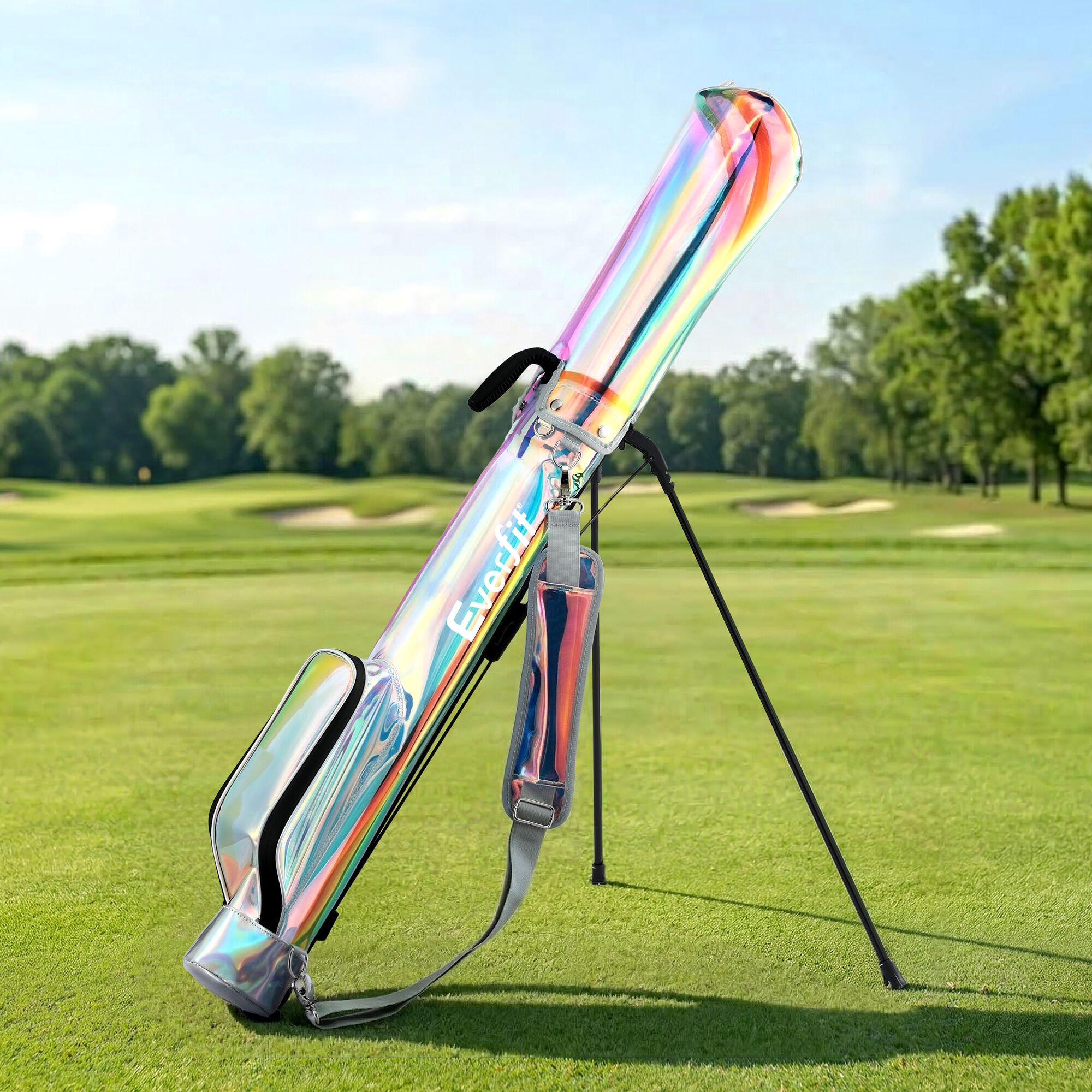 Everfit Golf Stand Bag Lightweight Sunday Pitch And Putt Bag Holographic - Image 10