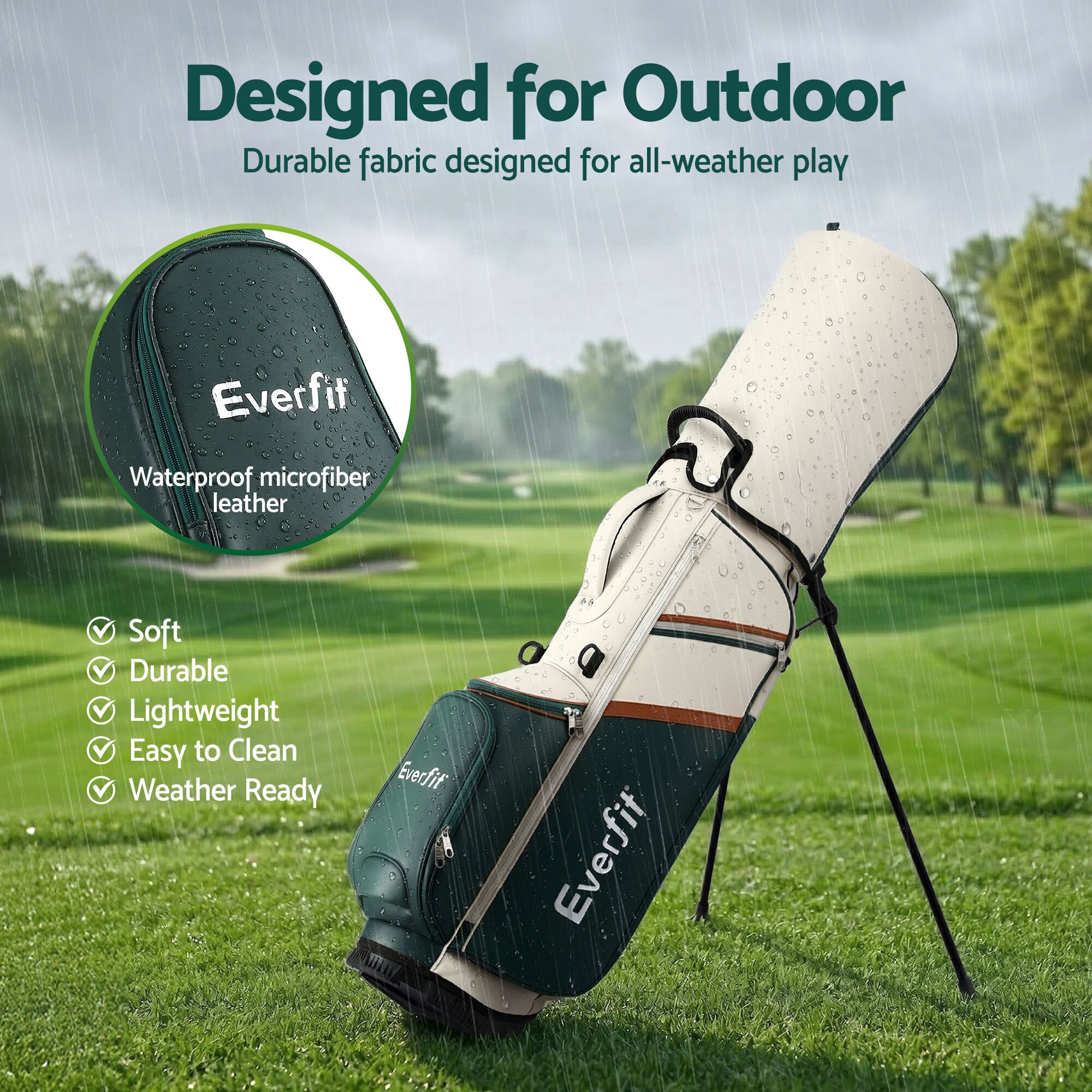 Everfit Golf Stand Bag Lightweight Carry Bag Dual Strap Club Divider - Image 6