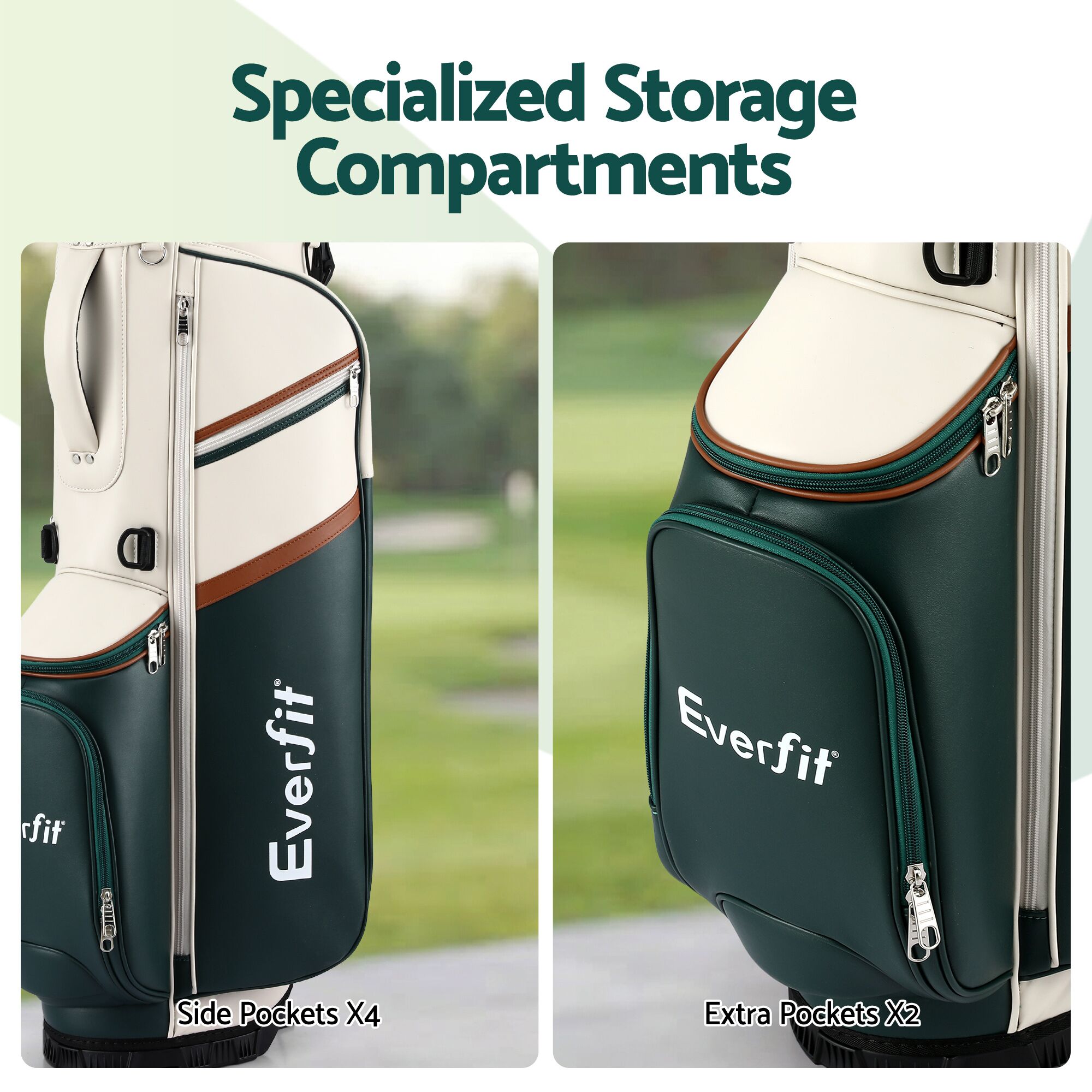 Everfit Golf Stand Bag Lightweight Carry Bag Dual Strap Club Divider - Image 8