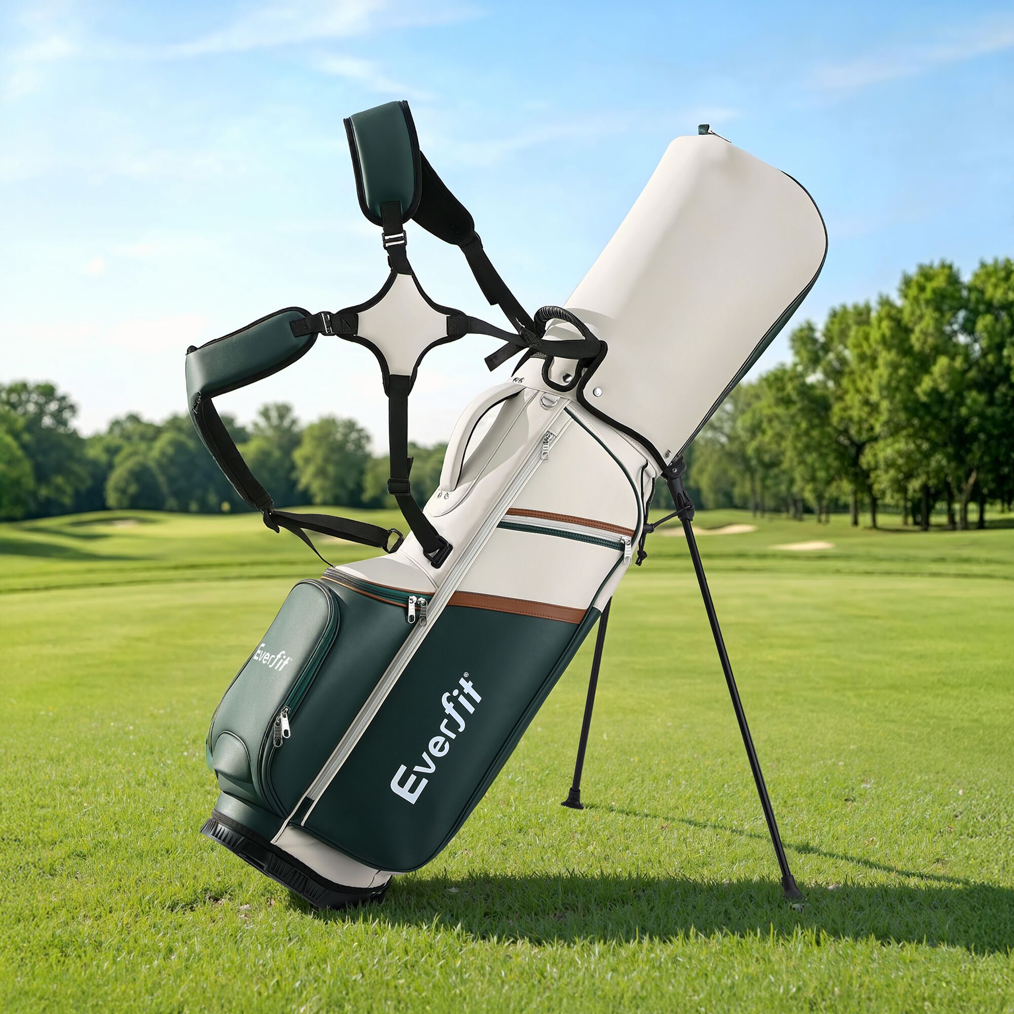 Everfit Golf Stand Bag Lightweight Carry Bag Dual Strap Club Divider - Image 10