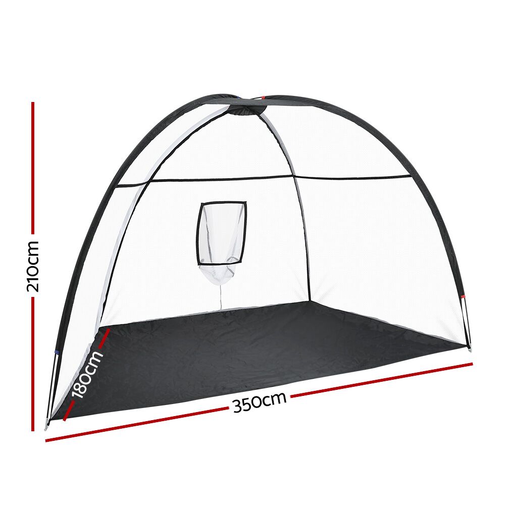 Everfit 3.5m Golf Practice Net Portable Training Aid Driving Target Tent Black - Image 2