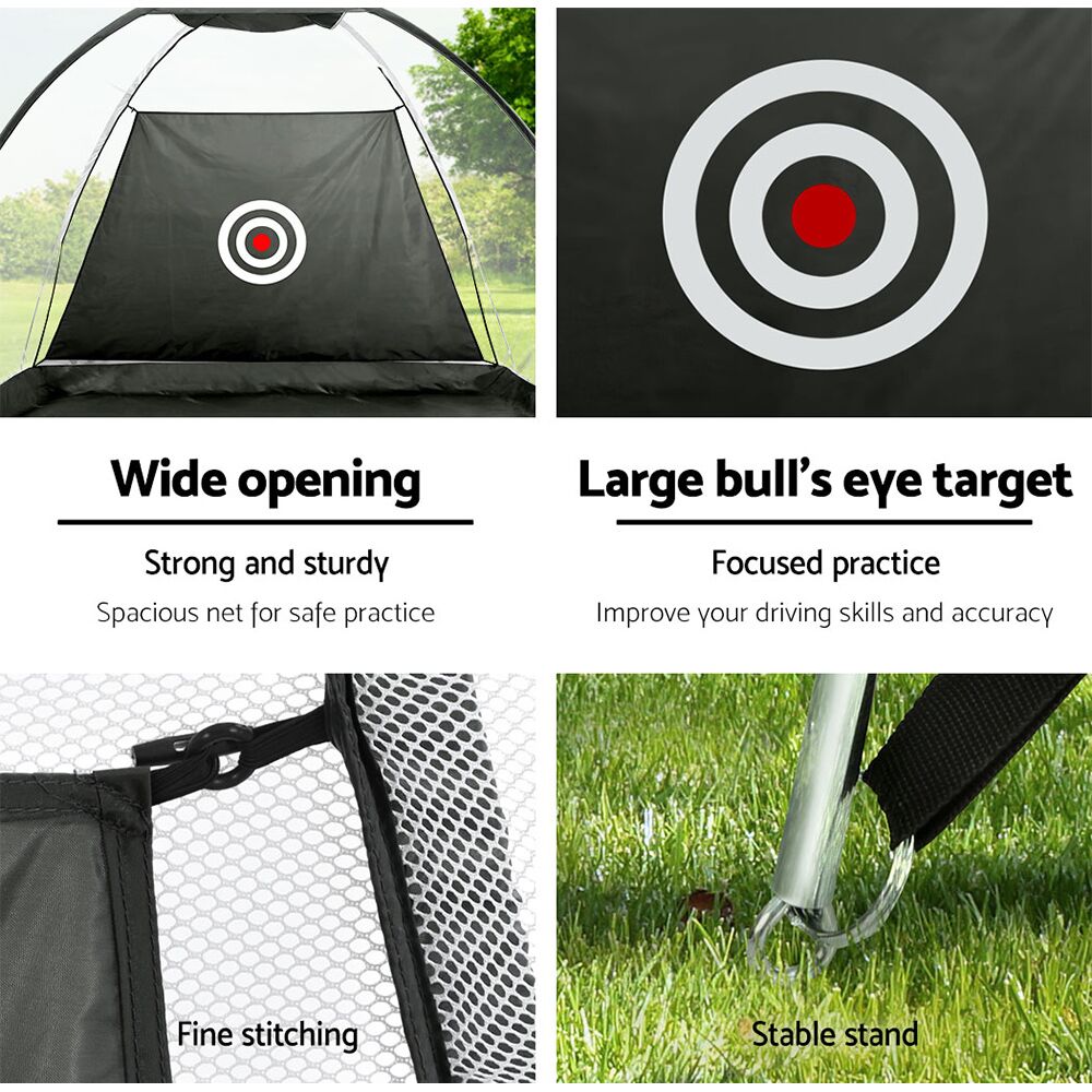 Everfit 3M Golf Practice Net Portable Training Aid Driving Target Tent Black - Image 7
