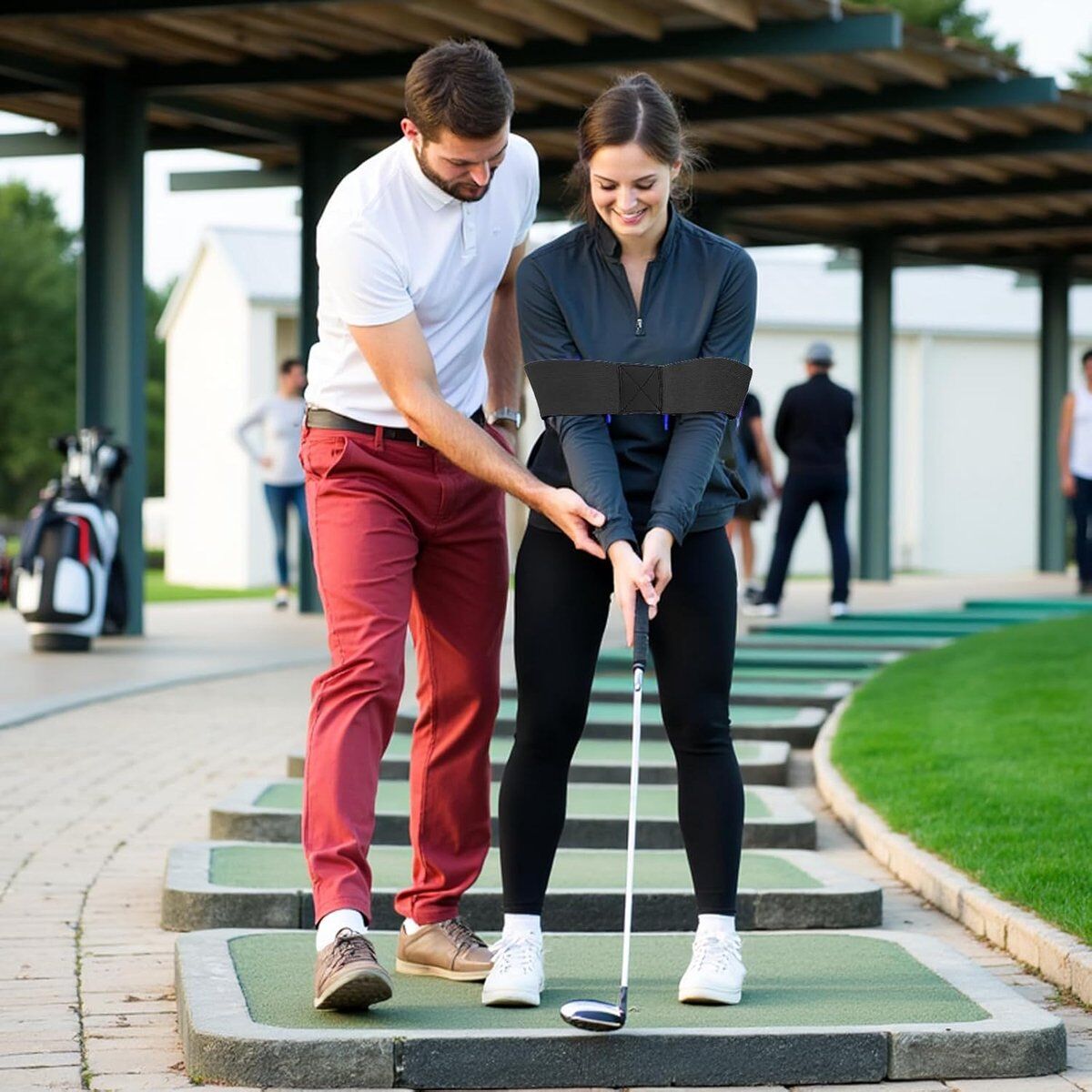 2 pieces - Golf Swing Training Band - golf swing training aids - golf swing trainer - golf training aids - golf accessories for beginners - for movement correction - for men, women and children - 35*7 cm - black - Image 2