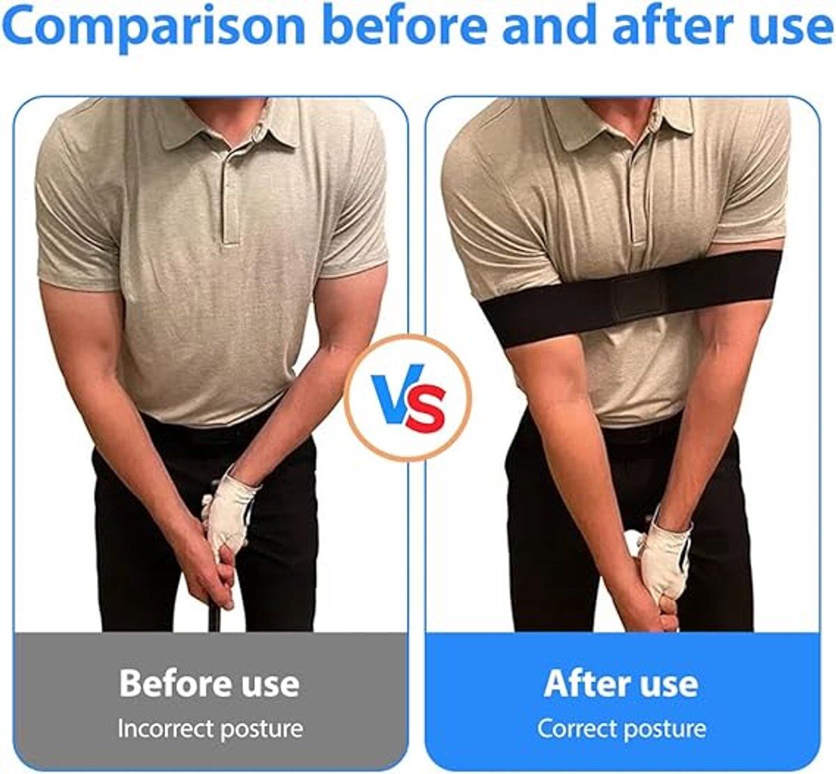 2 pieces - Golf Swing Training Band - golf swing training aids - golf swing trainer - golf training aids - golf accessories for beginners - for movement correction - for men, women and children - 35*7 cm - black - Image 4