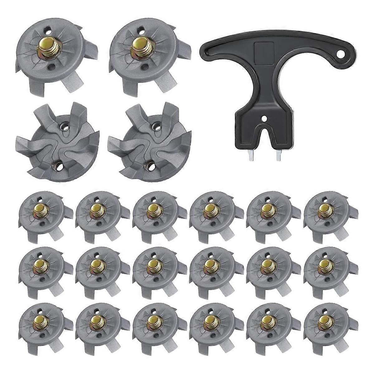 Golf Spikes Set Includes 30 Pcs Golf Studs Replacement Golf Studs Spanner Metal Thread Screw 6mm Dia Golf Spike too-xindaren