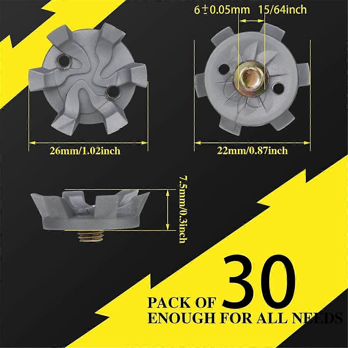 Golf Spikes Set Includes 30 Pcs Golf Studs Replacement Golf Studs Spanner Metal Thread Screw 6mm Dia Golf Spike too-xindaren - Image 2