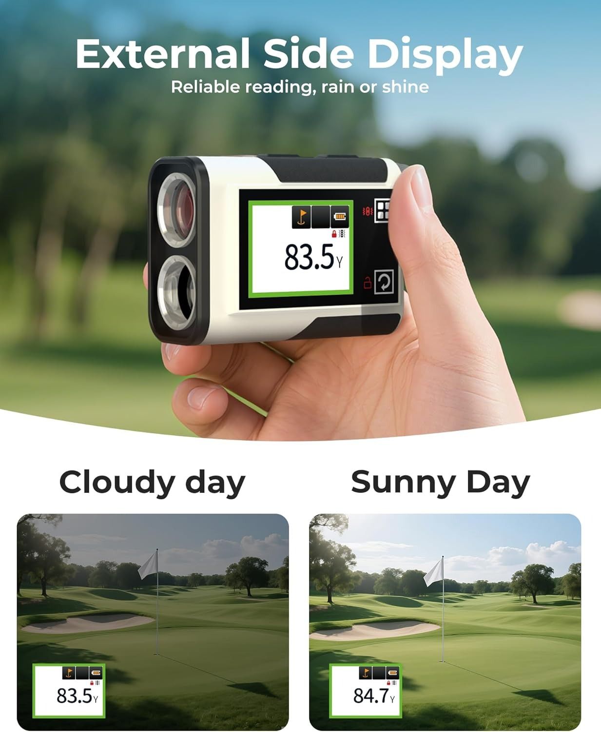 Golf Rangefinder with Slope, CIGMAN 1312 Yards Range Finder Golf, 2.4-inch External Color Touchscreen, Flag Lock Vibration, 6X Magnification, Rechargeable Range Finder, Ideal Golf Accessories - Image 8